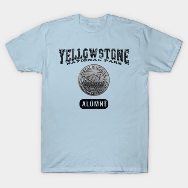 Fishing Bridge Alumni Yellowstone National Park (for light items) T-Shirt by Smyrna Buffalo